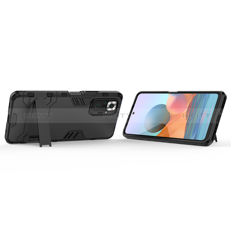 Custodia Silicone e Plastica Opaca Cover con Supporto per Xiaomi Redmi Note 10 Pro Max