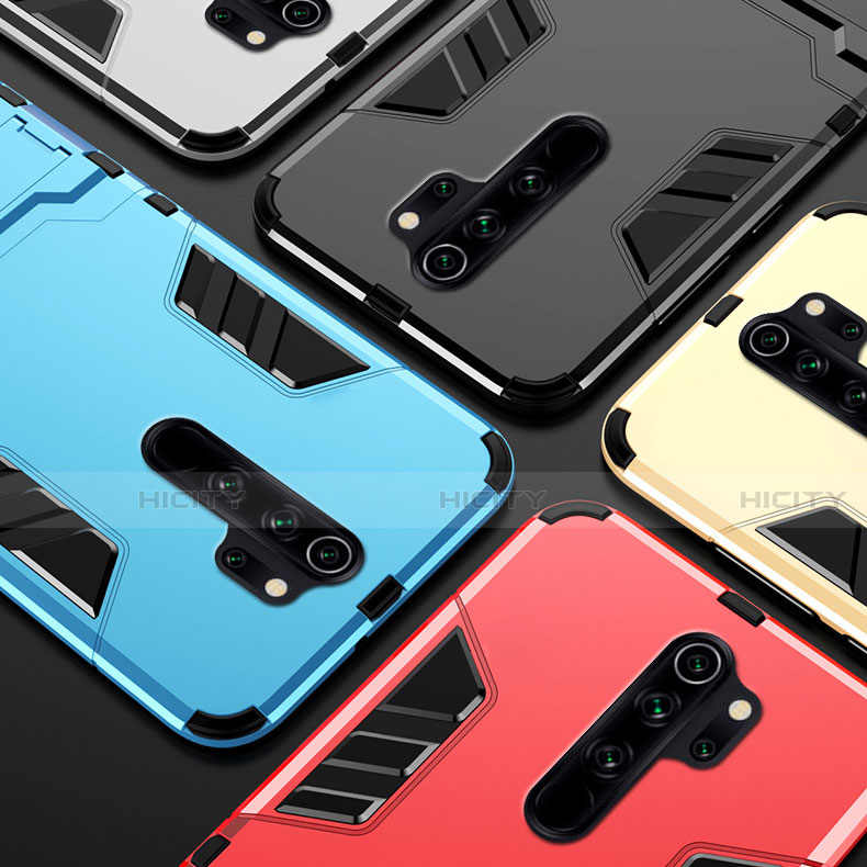 Custodia Silicone e Plastica Opaca Cover con Supporto per Xiaomi Redmi Note 8 Pro