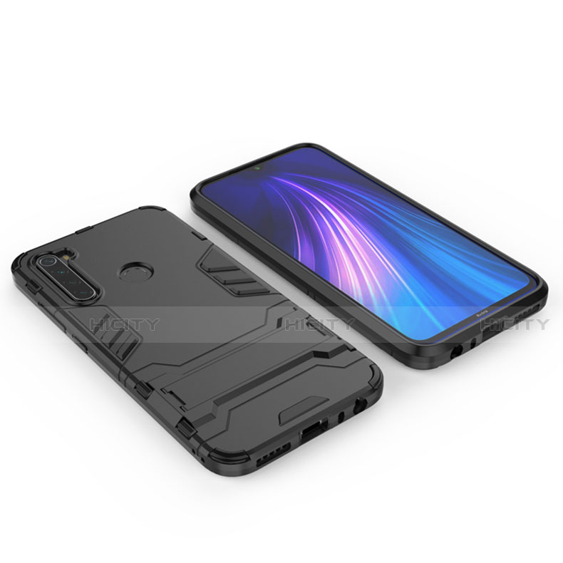 Custodia Silicone e Plastica Opaca Cover con Supporto per Xiaomi Redmi Note 8T