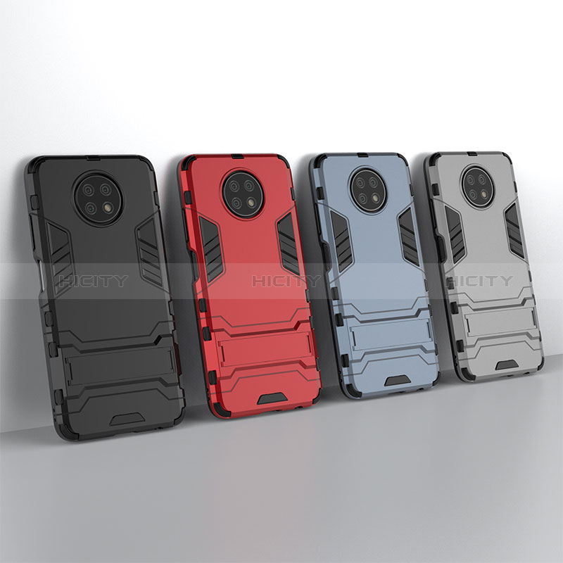 Custodia Silicone e Plastica Opaca Cover con Supporto per Xiaomi Redmi Note 9 5G