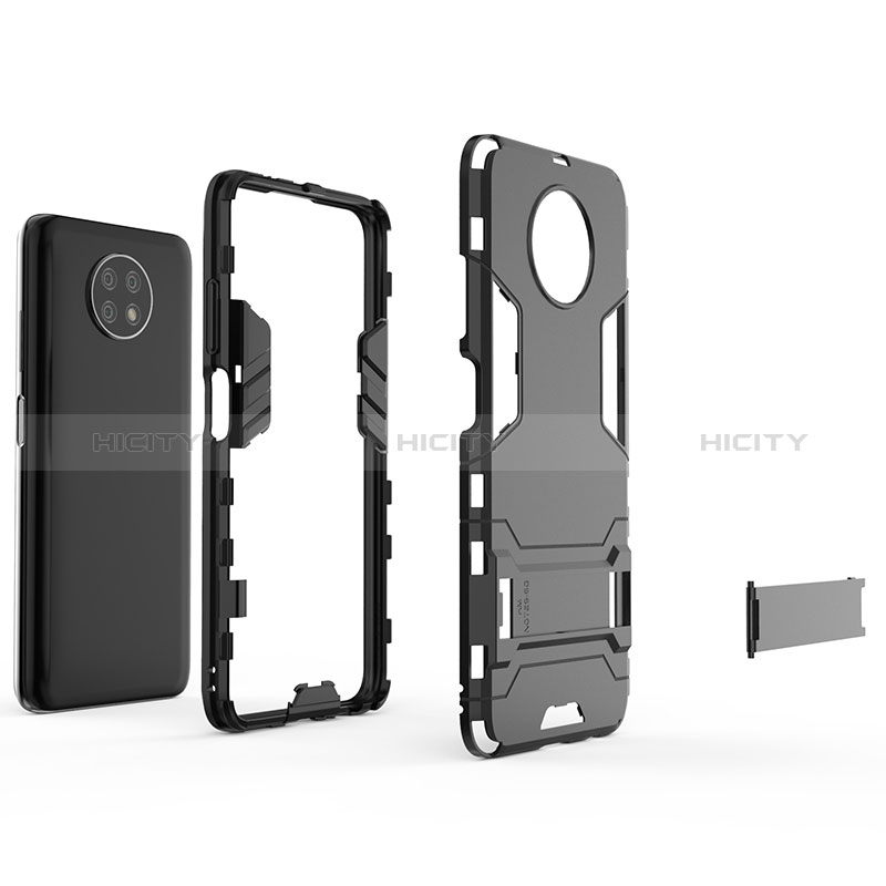 Custodia Silicone e Plastica Opaca Cover con Supporto per Xiaomi Redmi Note 9 5G