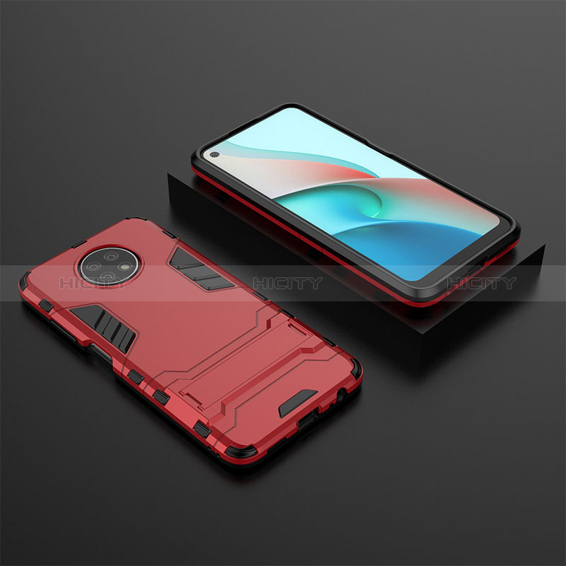 Custodia Silicone e Plastica Opaca Cover con Supporto per Xiaomi Redmi Note 9T 5G