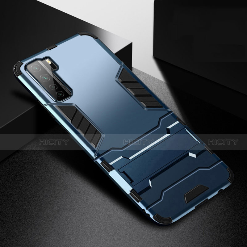 Custodia Silicone e Plastica Opaca Cover con Supporto R01 per Huawei Nova 7 SE 5G