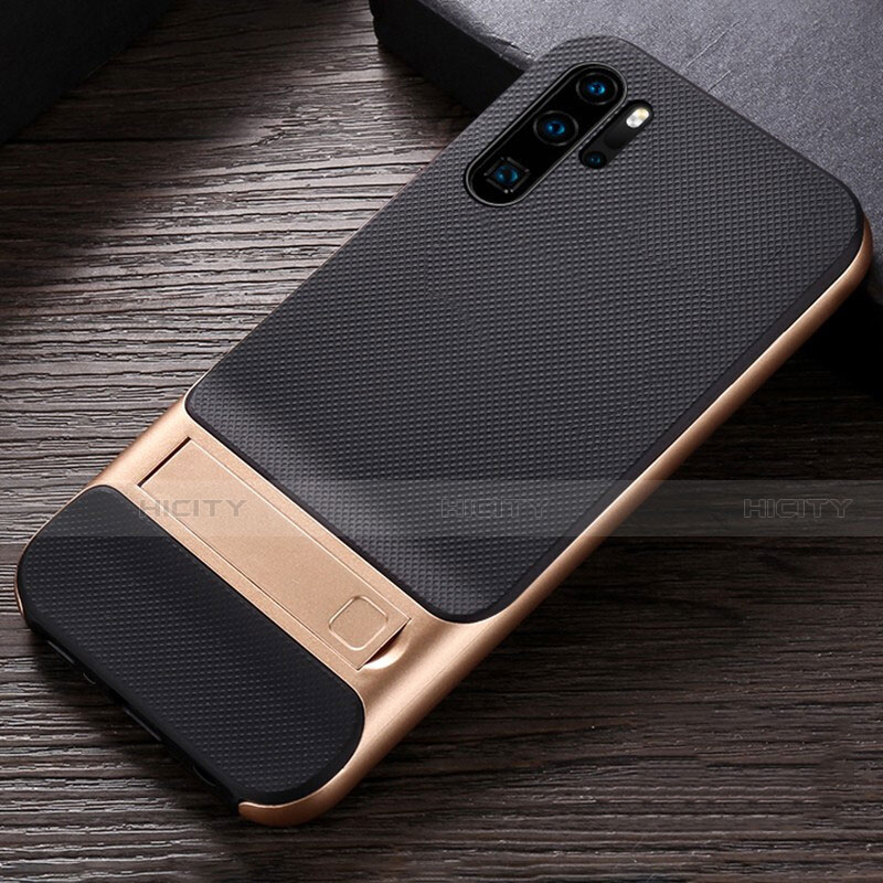 Custodia Silicone e Plastica Opaca Cover con Supporto R01 per Huawei P30 Pro New Edition