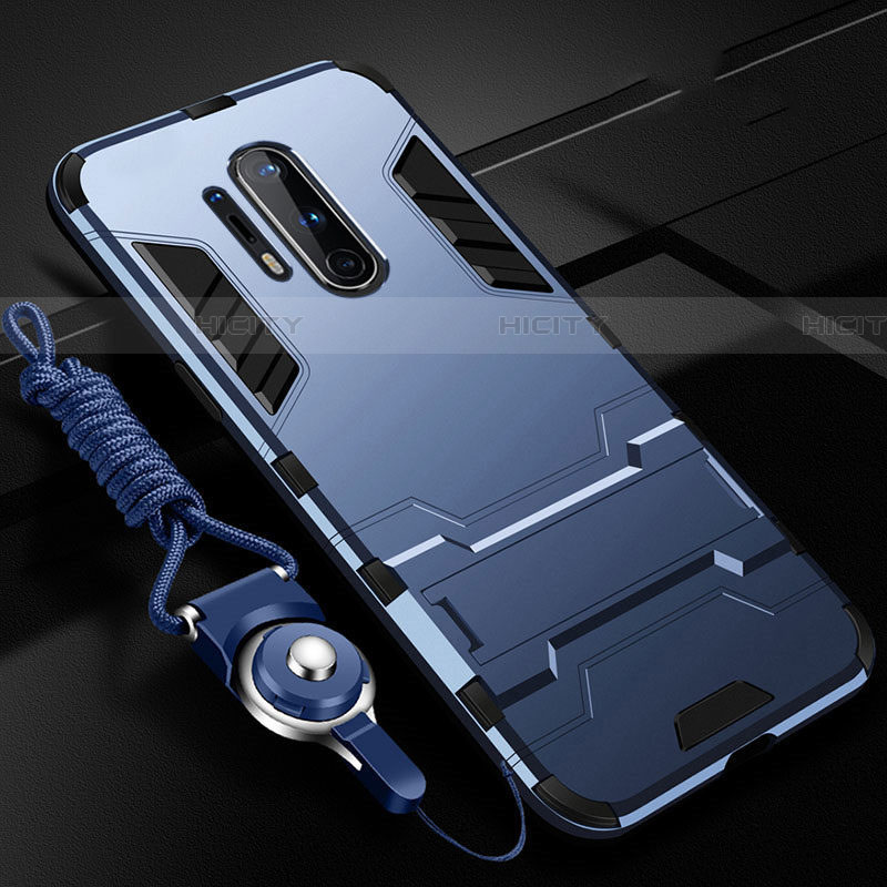 Custodia Silicone e Plastica Opaca Cover con Supporto R01 per OnePlus 8 Pro