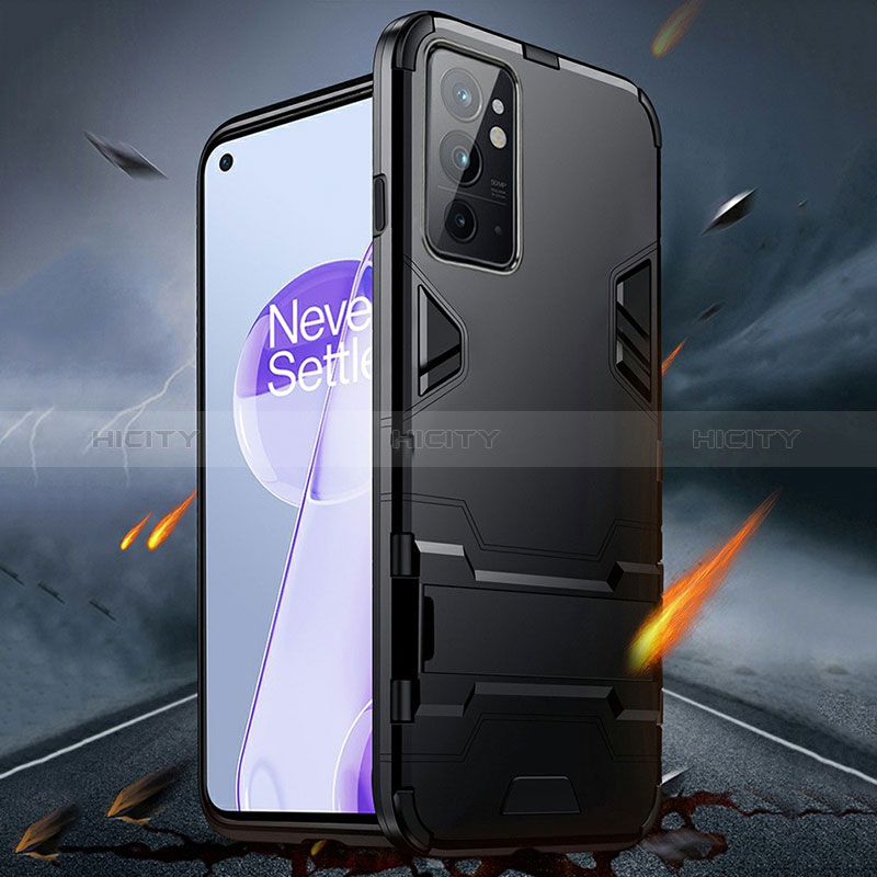 Custodia Silicone e Plastica Opaca Cover con Supporto R01 per OnePlus 9RT 5G