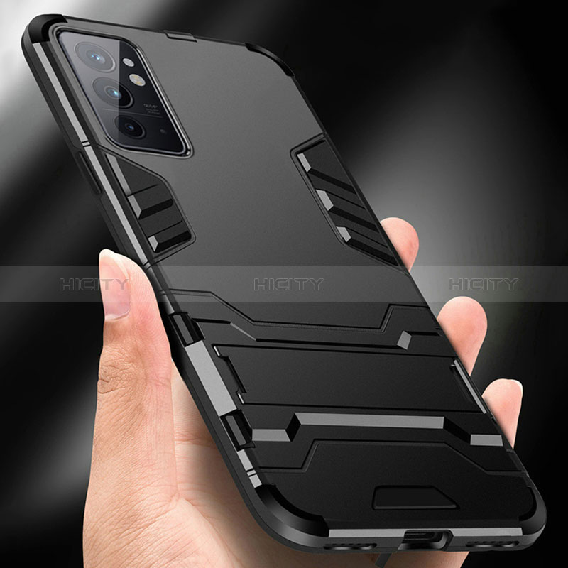 Custodia Silicone e Plastica Opaca Cover con Supporto R01 per OnePlus 9RT 5G