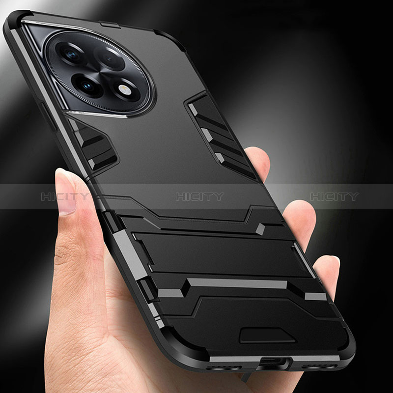 Custodia Silicone e Plastica Opaca Cover con Supporto R01 per OnePlus Ace 2 Pro 5G