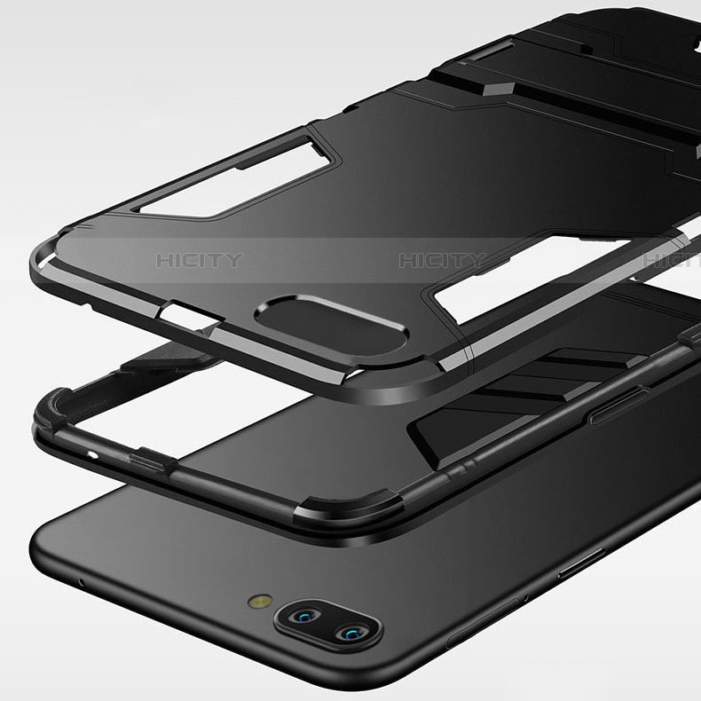 Custodia Silicone e Plastica Opaca Cover con Supporto R01 per Oppo RX17 Neo