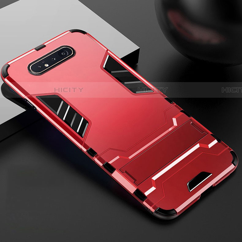 Custodia Silicone e Plastica Opaca Cover con Supporto R01 per Samsung Galaxy A90 4G