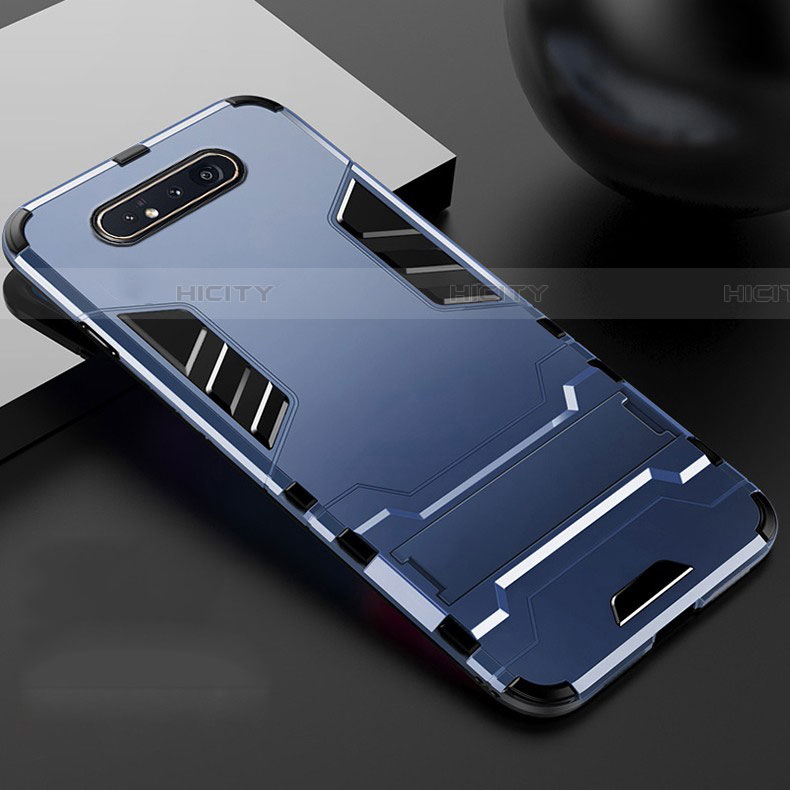 Custodia Silicone e Plastica Opaca Cover con Supporto R01 per Samsung Galaxy A90 4G