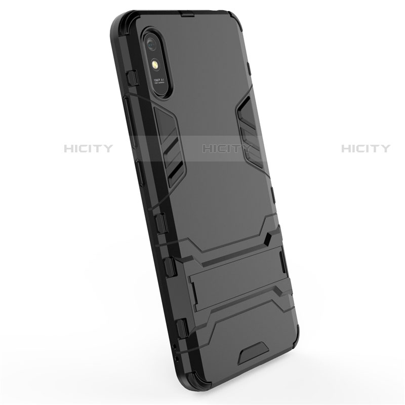 Custodia Silicone e Plastica Opaca Cover con Supporto R01 per Xiaomi Redmi 9A