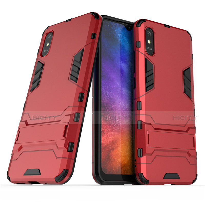 Custodia Silicone e Plastica Opaca Cover con Supporto R01 per Xiaomi Redmi 9i