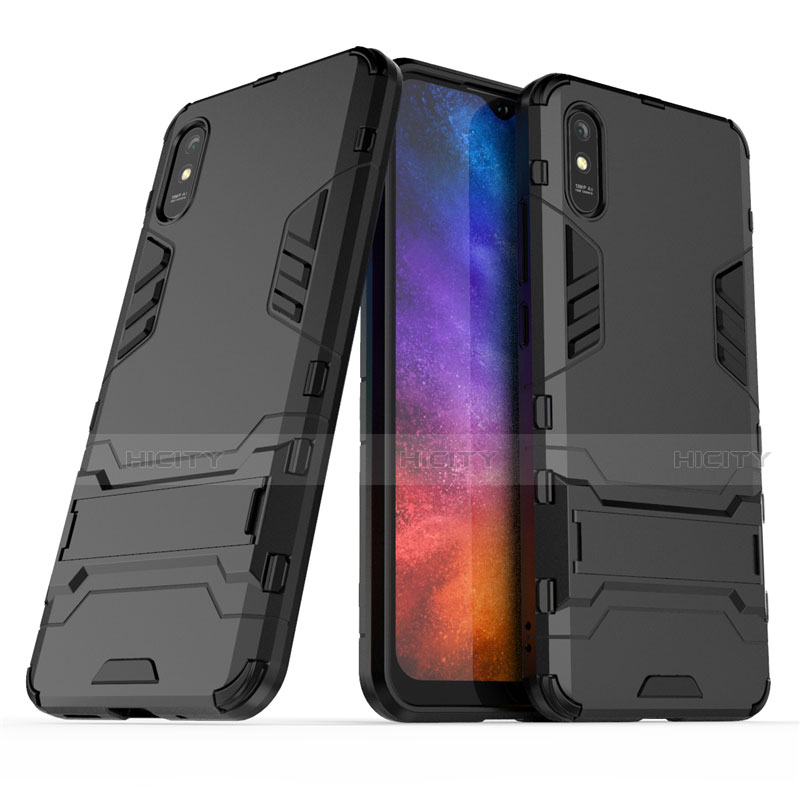 Custodia Silicone e Plastica Opaca Cover con Supporto R01 per Xiaomi Redmi 9i