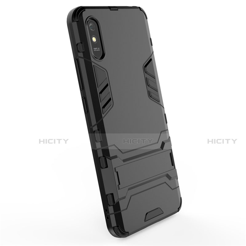 Custodia Silicone e Plastica Opaca Cover con Supporto R01 per Xiaomi Redmi 9i