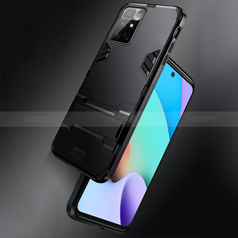 Custodia Silicone e Plastica Opaca Cover con Supporto R01 per Xiaomi Redmi Note 11S 5G