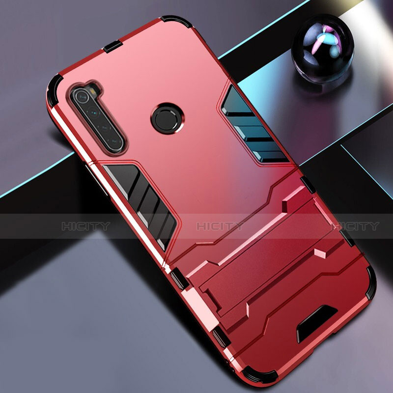 Custodia Silicone e Plastica Opaca Cover con Supporto R01 per Xiaomi Redmi Note 8T