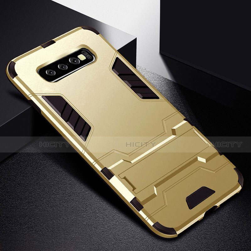 Custodia Silicone e Plastica Opaca Cover con Supporto R02 per Samsung Galaxy S10 5G