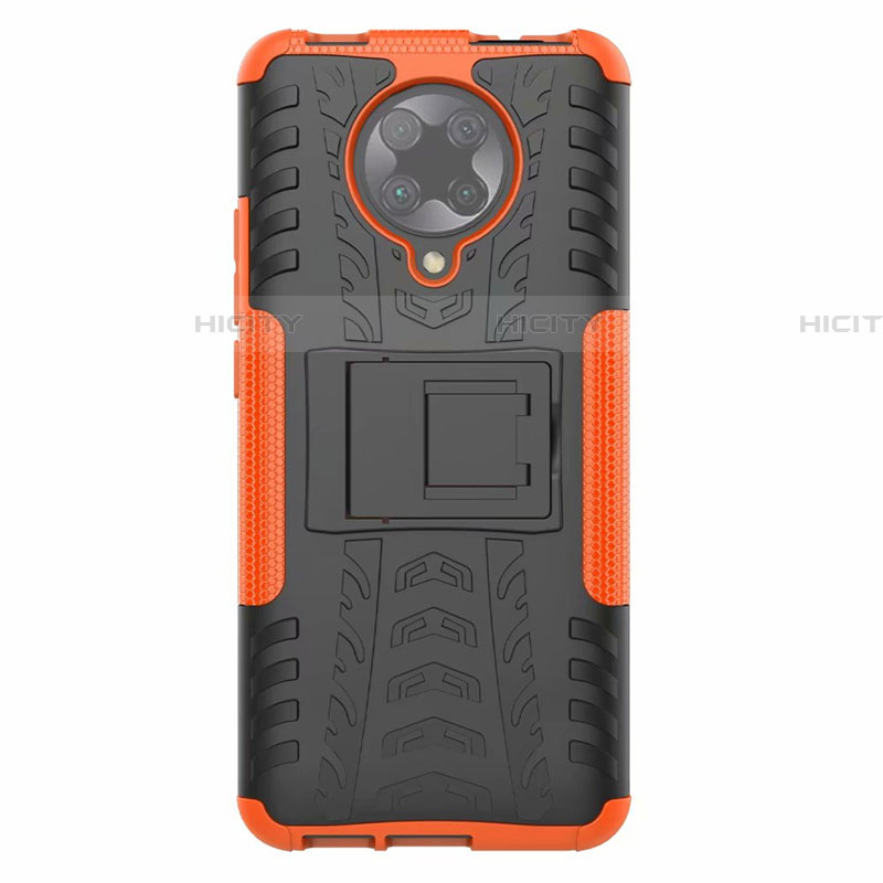 Custodia Silicone e Plastica Opaca Cover con Supporto R02 per Xiaomi Poco F2 Pro