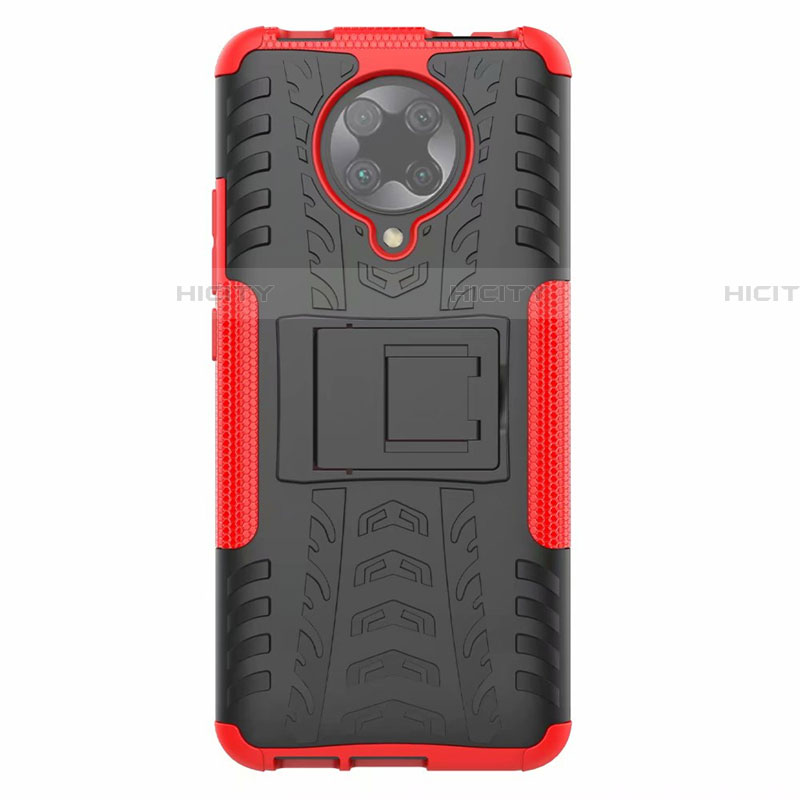 Custodia Silicone e Plastica Opaca Cover con Supporto R02 per Xiaomi Redmi K30 Pro 5G