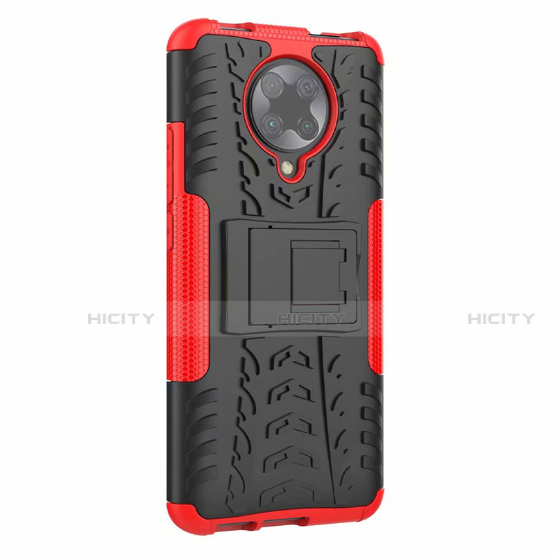 Custodia Silicone e Plastica Opaca Cover con Supporto R02 per Xiaomi Redmi K30 Pro Zoom