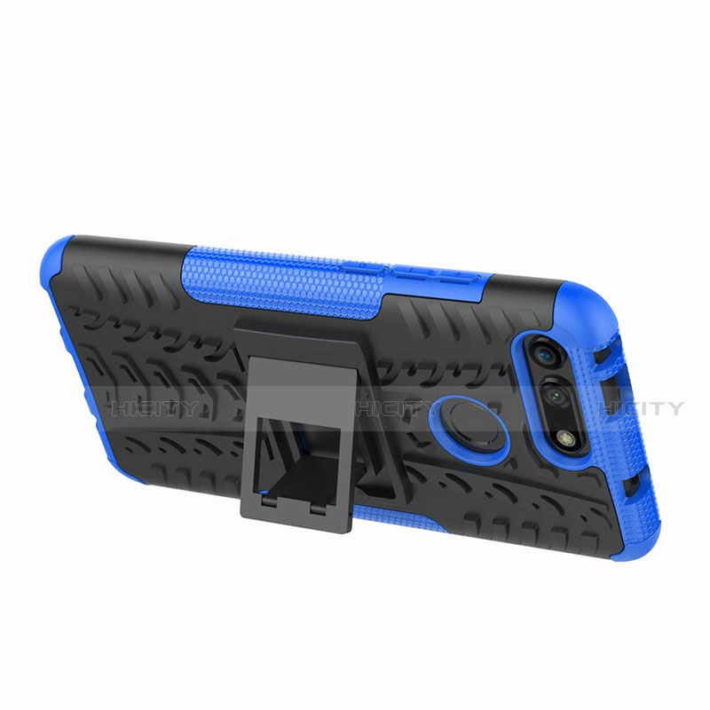 Custodia Silicone e Plastica Opaca Cover con Supporto R03 per Huawei Honor V20