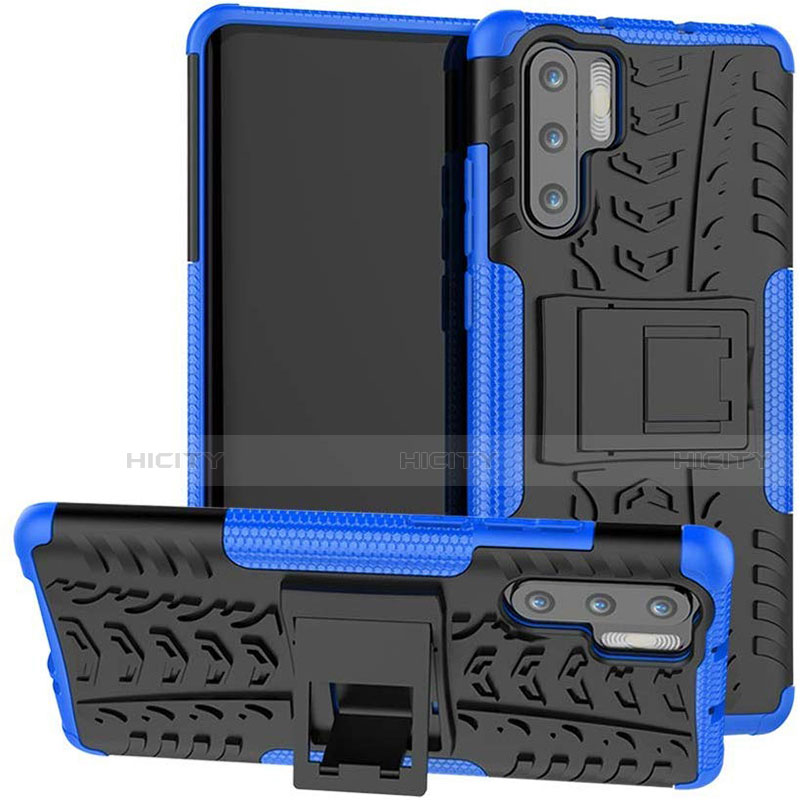 Custodia Silicone e Plastica Opaca Cover con Supporto R03 per Huawei P30 Pro New Edition