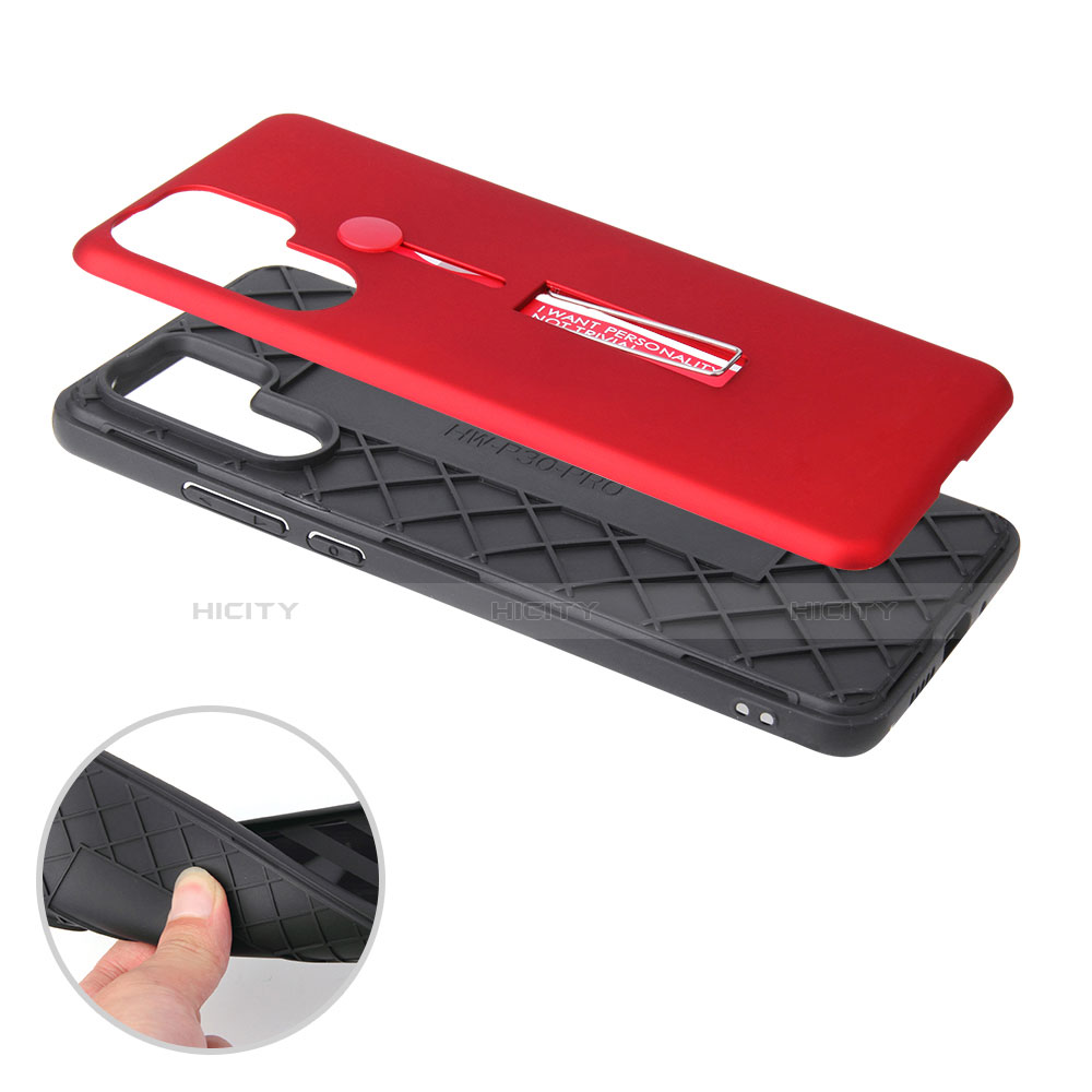 Custodia Silicone e Plastica Opaca Cover con Supporto T01 per Huawei P30 Pro New Edition