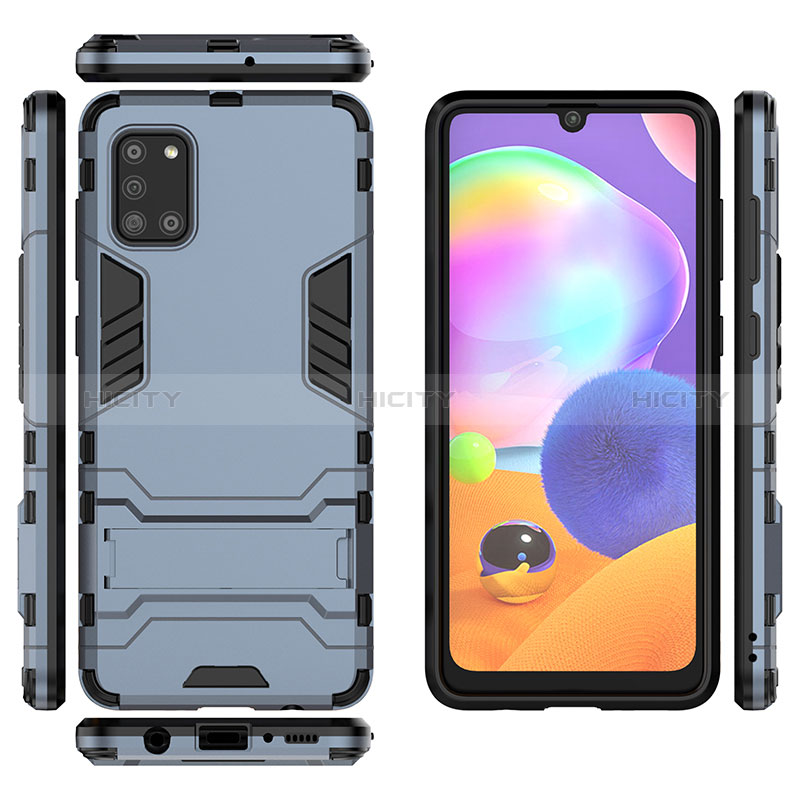 Custodia Silicone e Plastica Opaca Cover con Supporto T01 per Samsung Galaxy A31