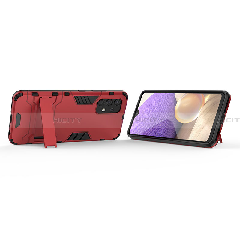 Custodia Silicone e Plastica Opaca Cover con Supporto T01 per Samsung Galaxy A32 5G