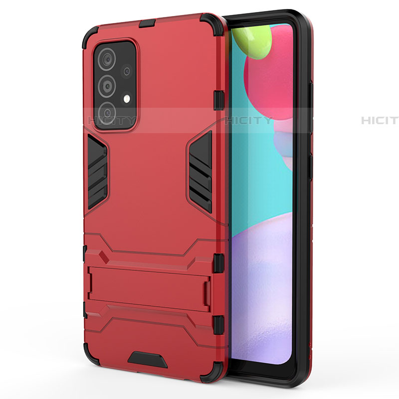 Custodia Silicone e Plastica Opaca Cover con Supporto T01 per Samsung Galaxy A52 4G