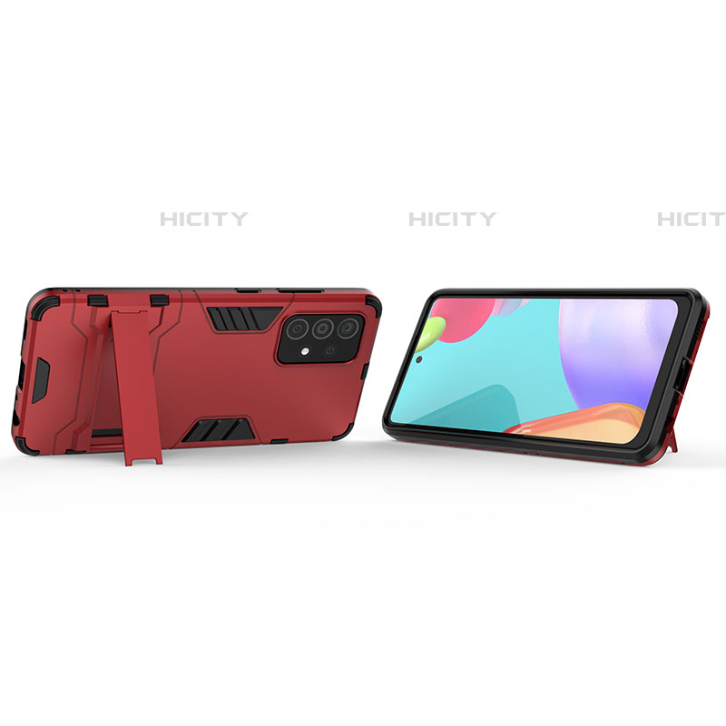 Custodia Silicone e Plastica Opaca Cover con Supporto T01 per Samsung Galaxy A52 4G