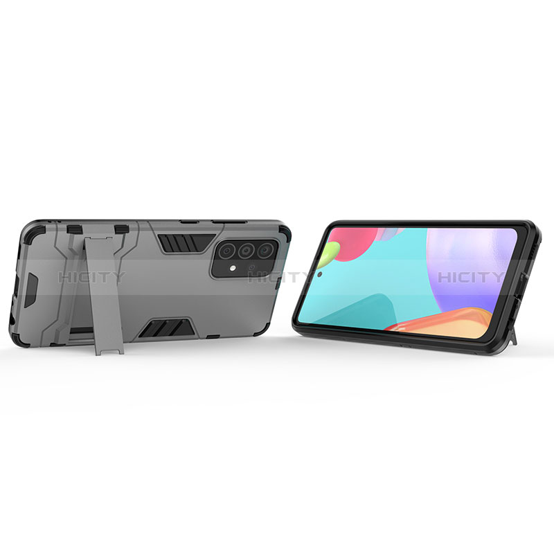 Custodia Silicone e Plastica Opaca Cover con Supporto T01 per Samsung Galaxy A52s 5G
