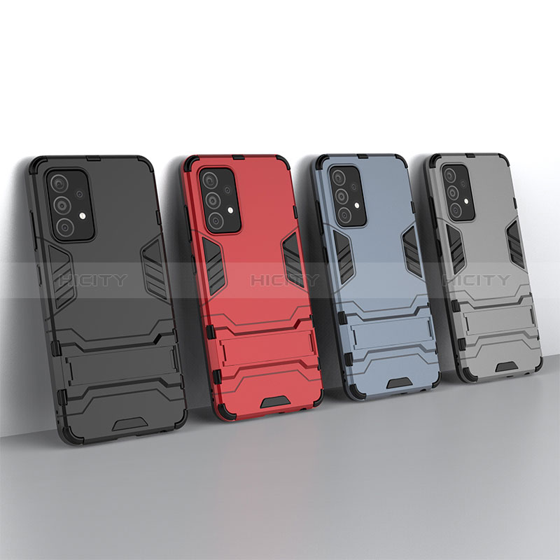 Custodia Silicone e Plastica Opaca Cover con Supporto T01 per Samsung Galaxy A52s 5G