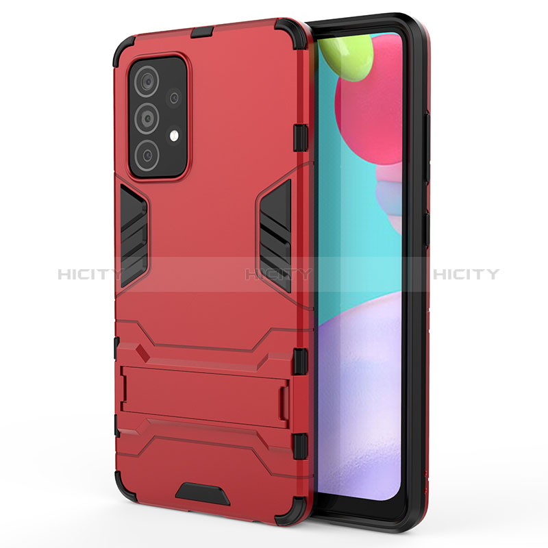 Custodia Silicone e Plastica Opaca Cover con Supporto T01 per Samsung Galaxy A52s 5G