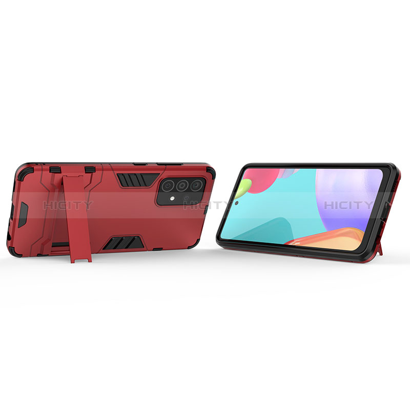 Custodia Silicone e Plastica Opaca Cover con Supporto T01 per Samsung Galaxy A52s 5G