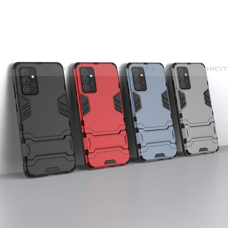 Custodia Silicone e Plastica Opaca Cover con Supporto T01 per Samsung Galaxy A72 4G