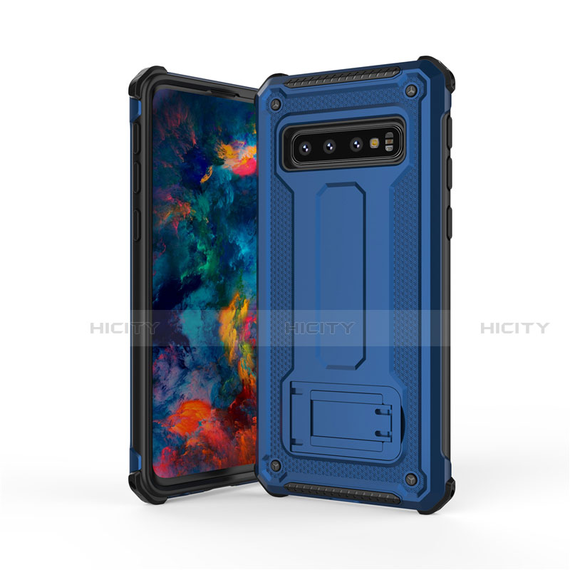 Custodia Silicone e Plastica Opaca Cover con Supporto T01 per Samsung Galaxy S10 5G