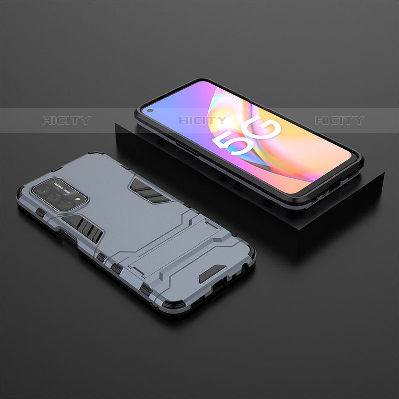 Custodia Silicone e Plastica Opaca Cover con Supporto T02 per Oppo A93 5G