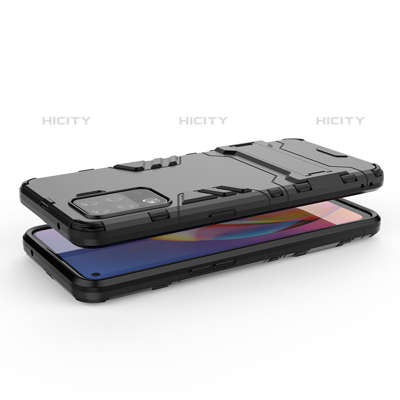 Custodia Silicone e Plastica Opaca Cover con Supporto T02 per Oppo Reno5 Lite