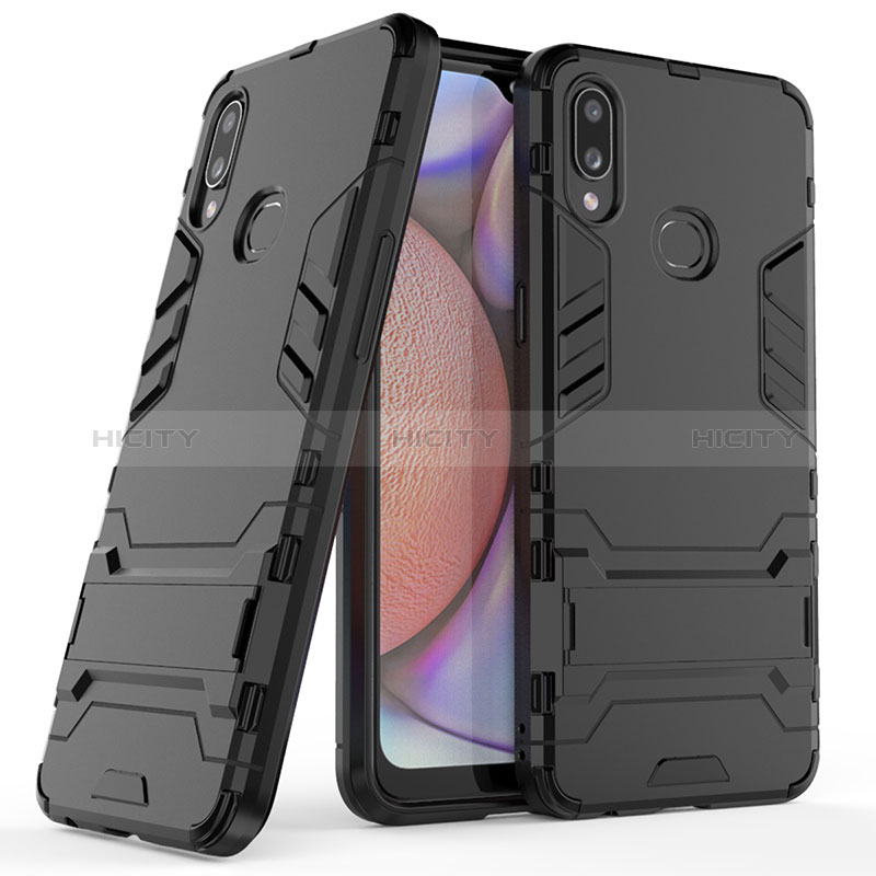 Custodia Silicone e Plastica Opaca Cover con Supporto T02 per Samsung Galaxy A10s