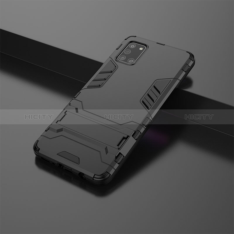 Custodia Silicone e Plastica Opaca Cover con Supporto T02 per Samsung Galaxy A31