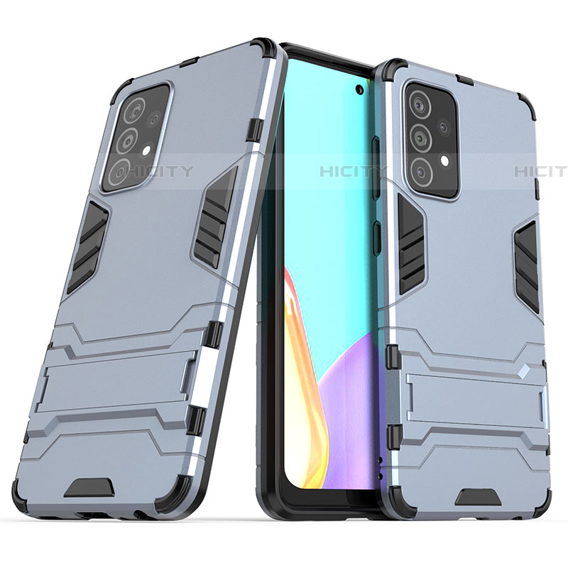 Custodia Silicone e Plastica Opaca Cover con Supporto T02 per Samsung Galaxy A52 5G