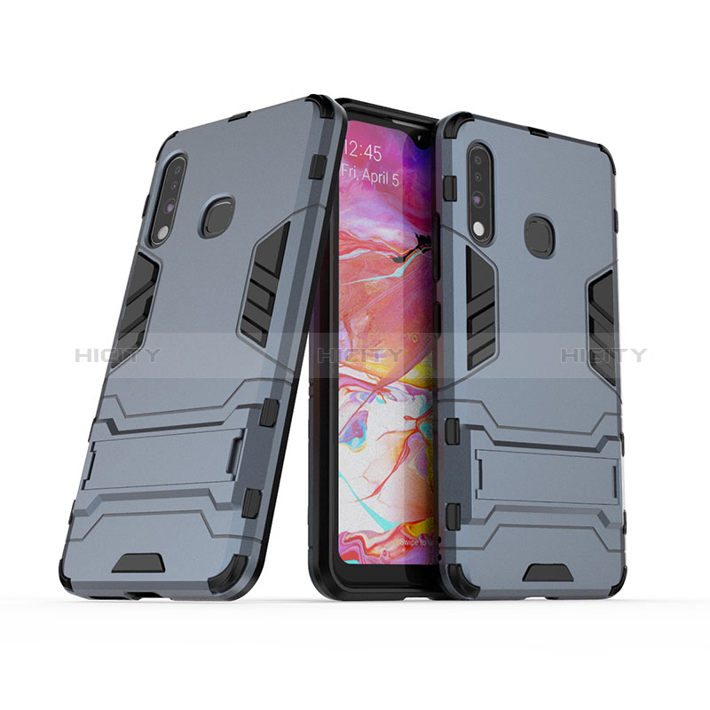 Custodia Silicone e Plastica Opaca Cover con Supporto T02 per Samsung Galaxy A70E