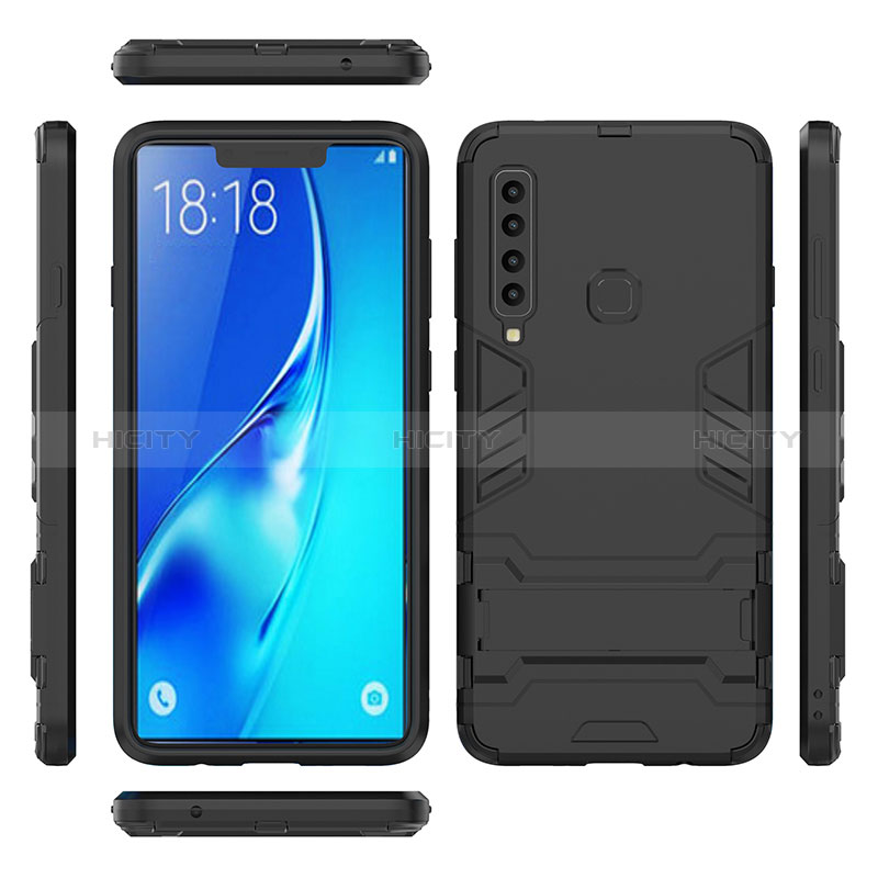 Custodia Silicone e Plastica Opaca Cover con Supporto T02 per Samsung Galaxy A9 Star Pro