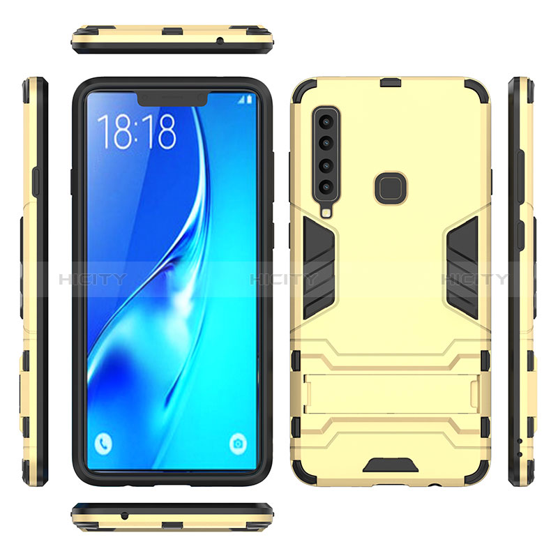 Custodia Silicone e Plastica Opaca Cover con Supporto T02 per Samsung Galaxy A9 Star Pro