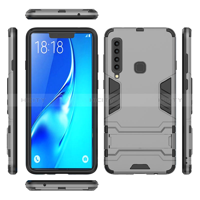 Custodia Silicone e Plastica Opaca Cover con Supporto T02 per Samsung Galaxy A9 Star Pro