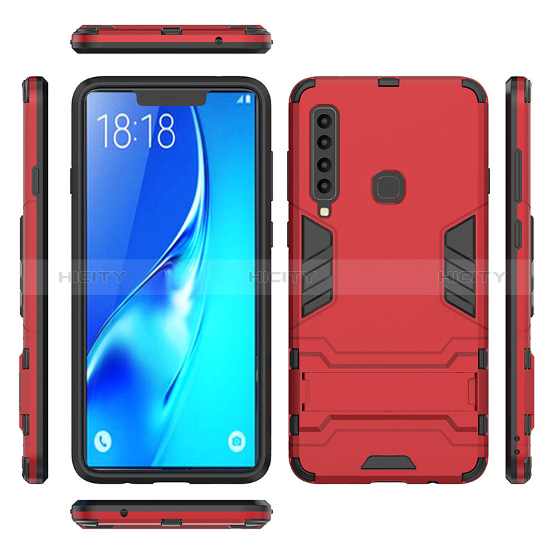 Custodia Silicone e Plastica Opaca Cover con Supporto T02 per Samsung Galaxy A9s