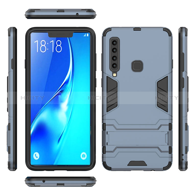 Custodia Silicone e Plastica Opaca Cover con Supporto T02 per Samsung Galaxy A9s