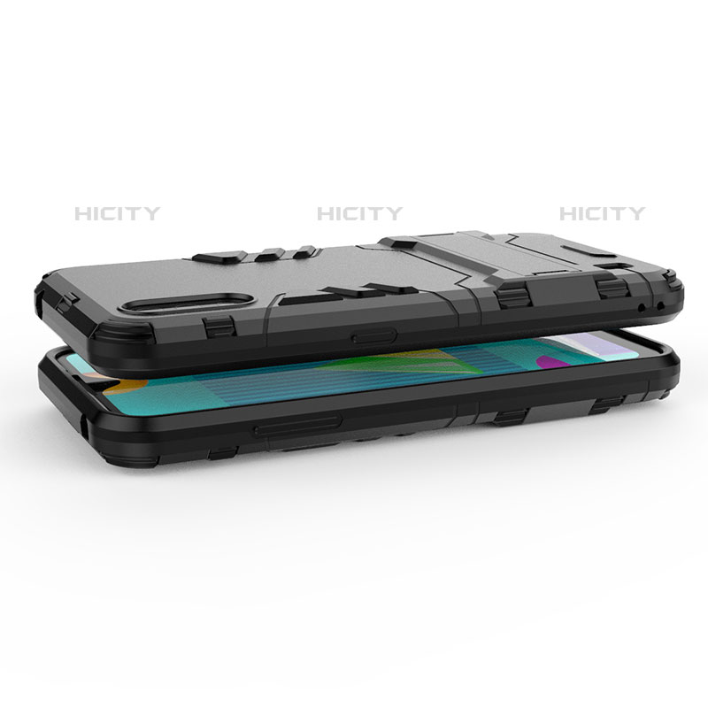 Custodia Silicone e Plastica Opaca Cover con Supporto T02 per Samsung Galaxy M01